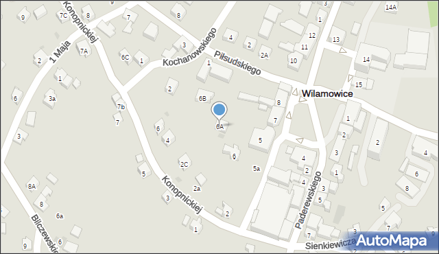 Wilamowice, Rynek, 6A, mapa Wilamowice