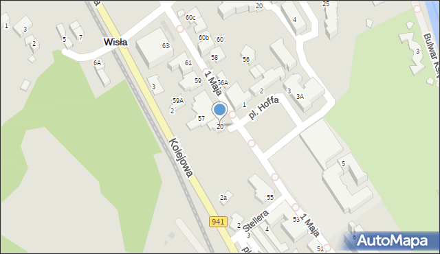 Wisła, Rynek, 20, mapa Wisła