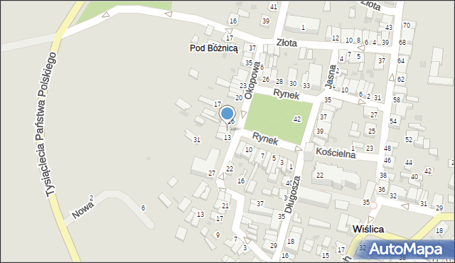 Wiślica, Rynek, 14, mapa Wiślica