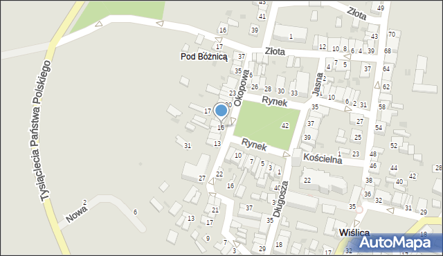 Wiślica, Rynek, 16, mapa Wiślica