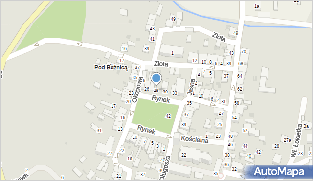 Wiślica, Rynek, 28, mapa Wiślica