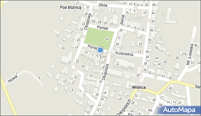 Wiślica, Rynek, 3, mapa Wiślica