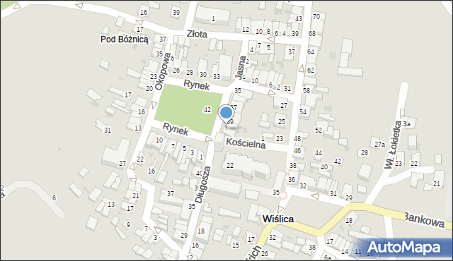 Wiślica, Rynek, 41a, mapa Wiślica