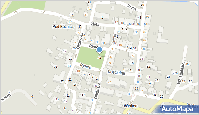 Wiślica, Rynek, 42, mapa Wiślica