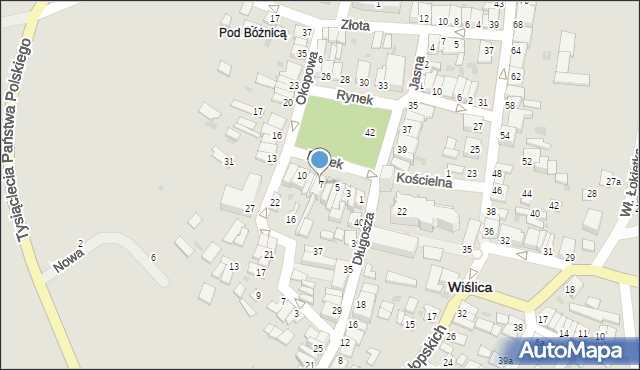 Wiślica, Rynek, 7, mapa Wiślica