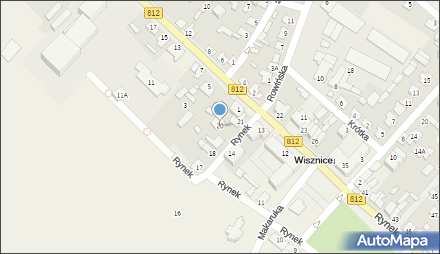 Wisznice, Rynek, 20, mapa Wisznice