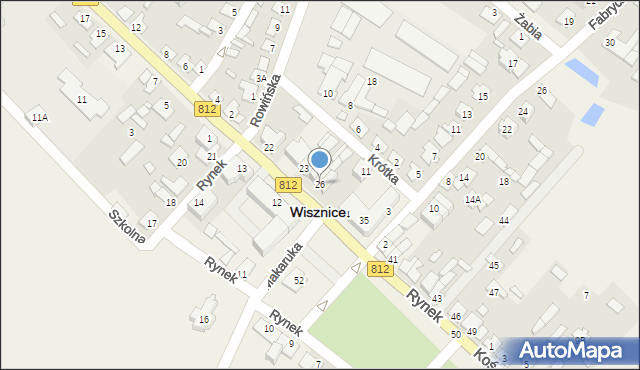 Wisznice, Rynek, 26, mapa Wisznice