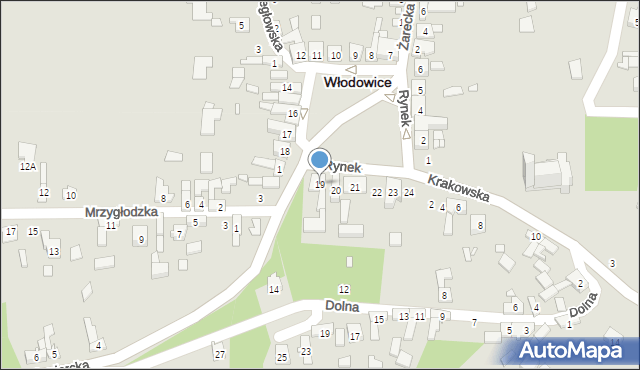 Włodowice, Rynek, 19, mapa Włodowice