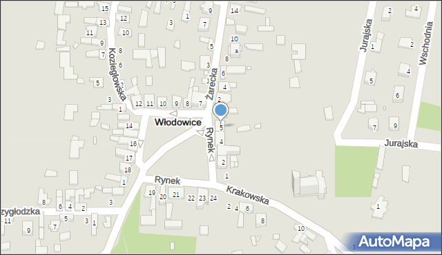 Włodowice, Rynek, 5, mapa Włodowice