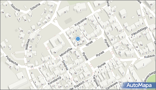 Wodzisław Śląski, Rynek, 16, mapa Wodzisławia Śląskiego