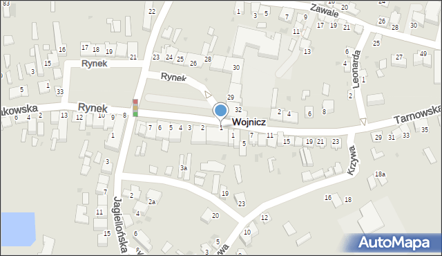 Wojnicz, Rynek, 1, mapa Wojnicz