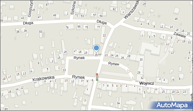 Wojnicz, Rynek, 21, mapa Wojnicz