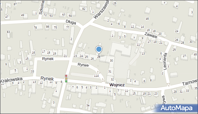 Wojnicz, Rynek, 28, mapa Wojnicz