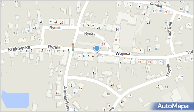 Wojnicz, Rynek, 3, mapa Wojnicz