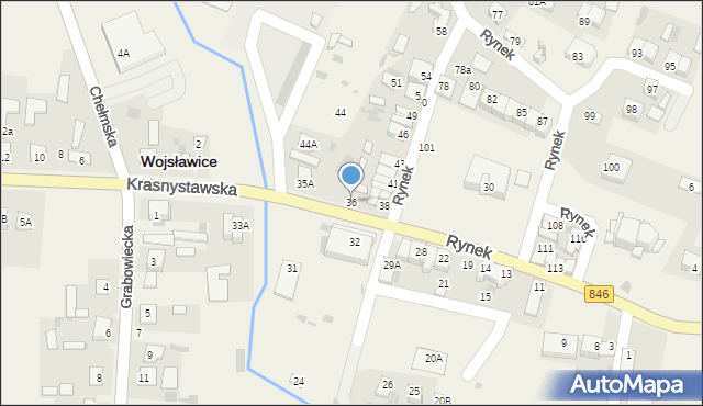 Wojsławice, Rynek, 36, mapa Wojsławice