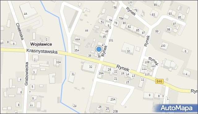 Wojsławice, Rynek, 38, mapa Wojsławice