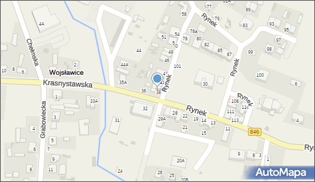 Wojsławice, Rynek, 38A, mapa Wojsławice