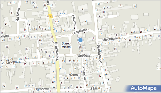 Wolbrom, Rynek, 18a, mapa Wolbrom