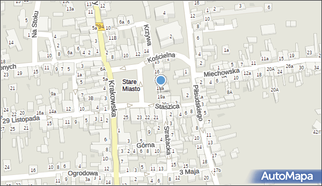 Wolbrom, Rynek, 19, mapa Wolbrom