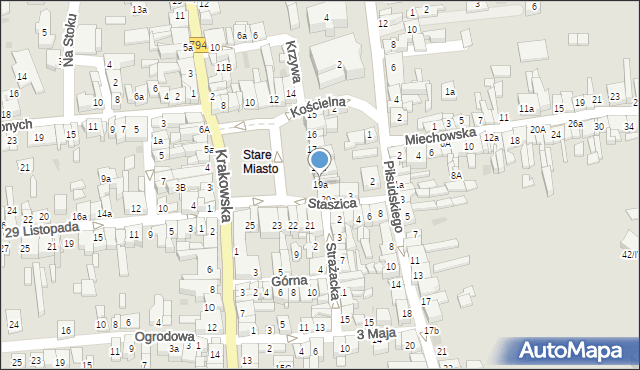 Wolbrom, Rynek, 19a, mapa Wolbrom