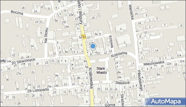 Wolbrom, Rynek, 8a, mapa Wolbrom