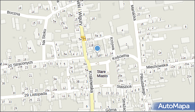 Wolbrom, Rynek, 9, mapa Wolbrom