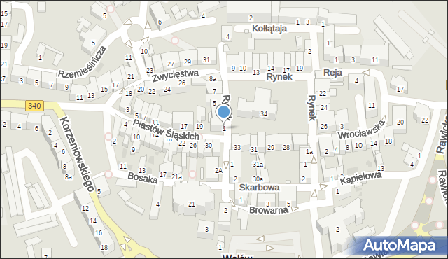 Wołów, Rynek, 1, mapa Wołów
