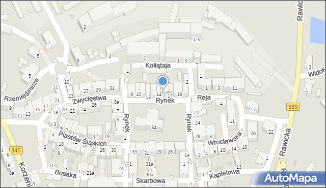 Wołów, Rynek, 15, mapa Wołów