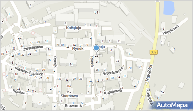 Wołów, Rynek, 22, mapa Wołów