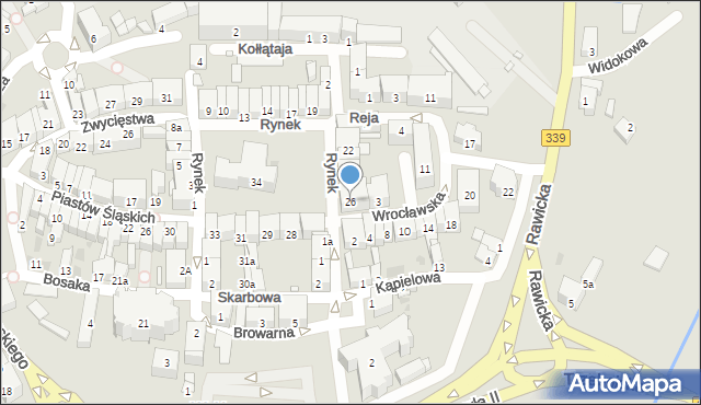 Wołów, Rynek, 26, mapa Wołów