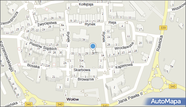 Wołów, Rynek, 28, mapa Wołów