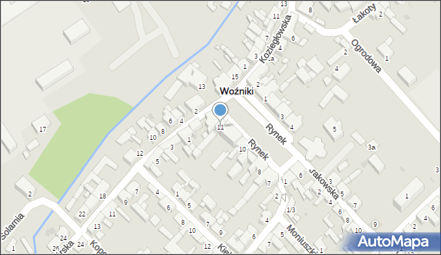 Woźniki, Rynek, 11, mapa Woźniki