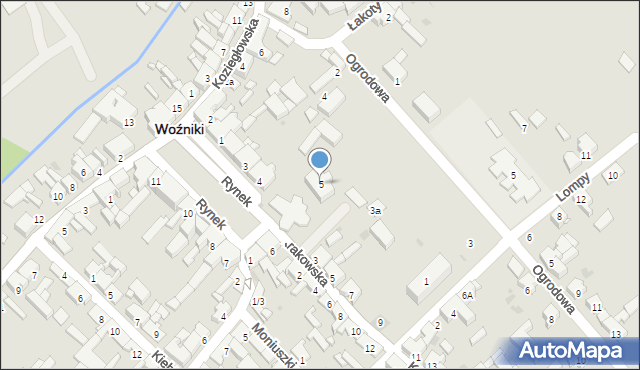 Woźniki, Rynek, 5, mapa Woźniki