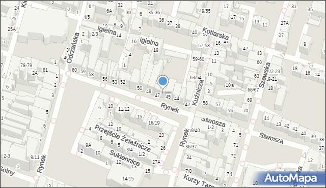 Wrocław, Rynek, 46-47, mapa Wrocławia