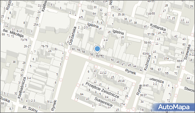 Wrocław, Rynek, 53, mapa Wrocławia