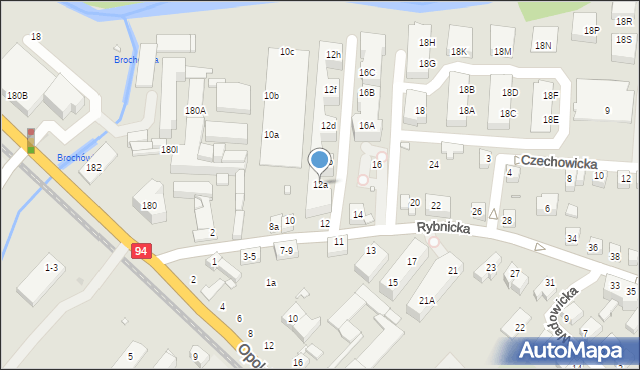 Wrocław, Rybnicka, 12a, mapa Wrocławia