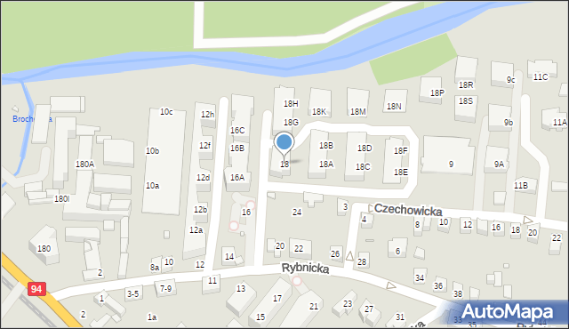Wrocław, Rybnicka, 18, mapa Wrocławia