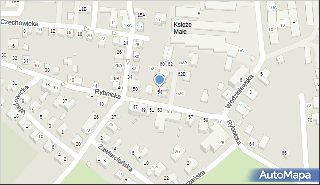 Wrocław, Rybnicka, 54, mapa Wrocławia