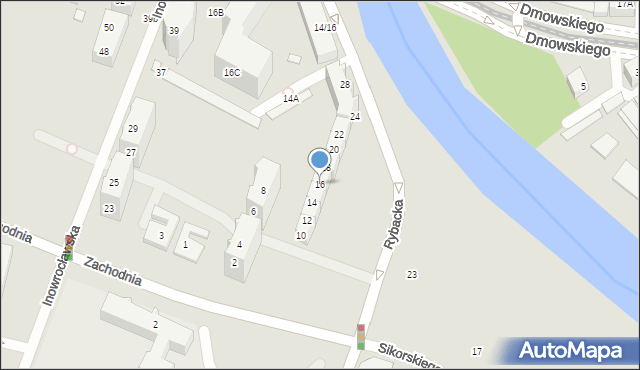 Wrocław, Rybacka, 16, mapa Wrocławia