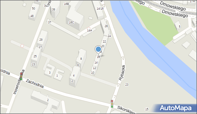 Wrocław, Rybacka, 16, mapa Wrocławia