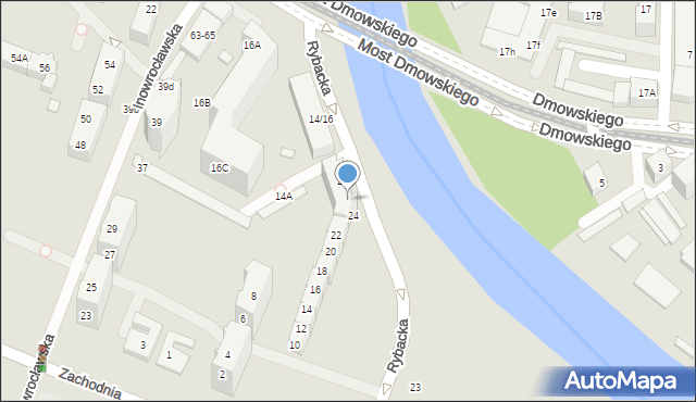 Wrocław, Rybacka, 26, mapa Wrocławia