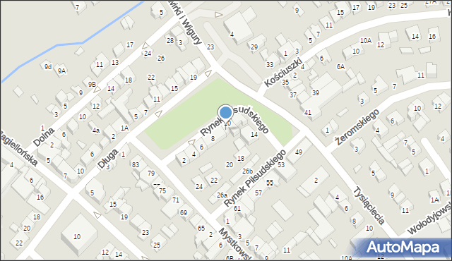 Wysokie Mazowieckie, Rynek Piłsudskiego Józefa, marsz., 10A, mapa Wysokie Mazowieckie