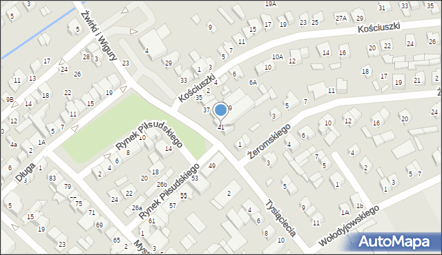 Wysokie Mazowieckie, Rynek Piłsudskiego Józefa, marsz., 41, mapa Wysokie Mazowieckie