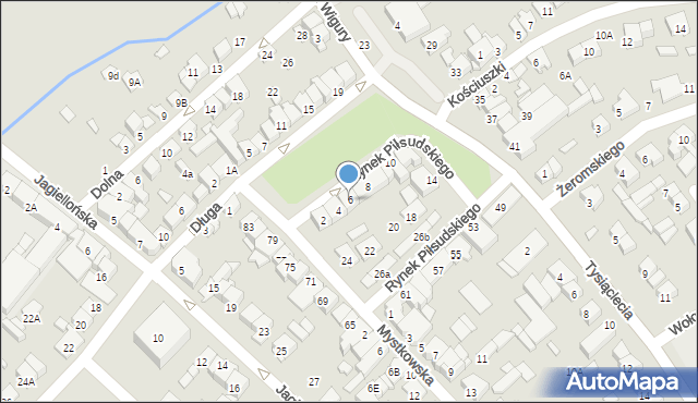 Wysokie Mazowieckie, Rynek Piłsudskiego Józefa, marsz., 6, mapa Wysokie Mazowieckie