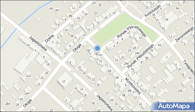 Wysokie Mazowieckie, Rynek Piłsudskiego Józefa, marsz., 79a, mapa Wysokie Mazowieckie