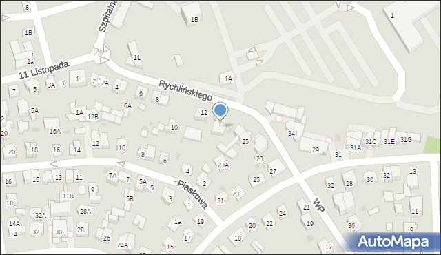 Ząbki, Rychlińskiego Karola, 14A, mapa Ząbki