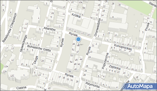 Ząbkowice Śląskie, Rynek, 48, mapa Ząbkowice Śląskie