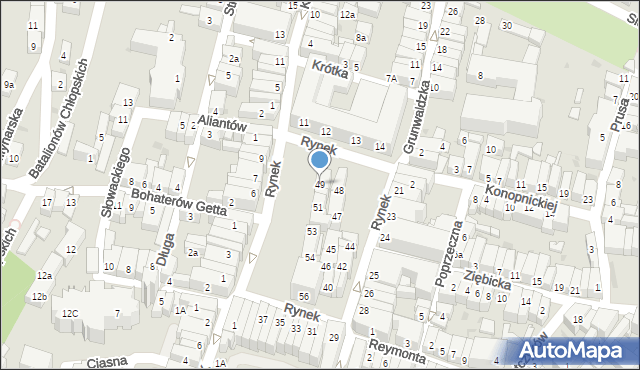 Ząbkowice Śląskie, Rynek, 49, mapa Ząbkowice Śląskie