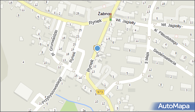 Żabno, Rynek, 10, mapa Żabno