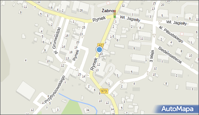 Żabno, Rynek, 11, mapa Żabno